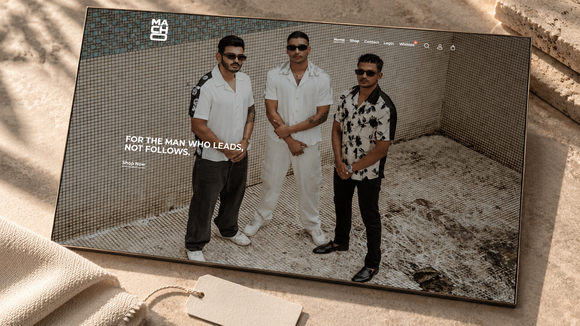 Macho Clothing — art-directed project mockup