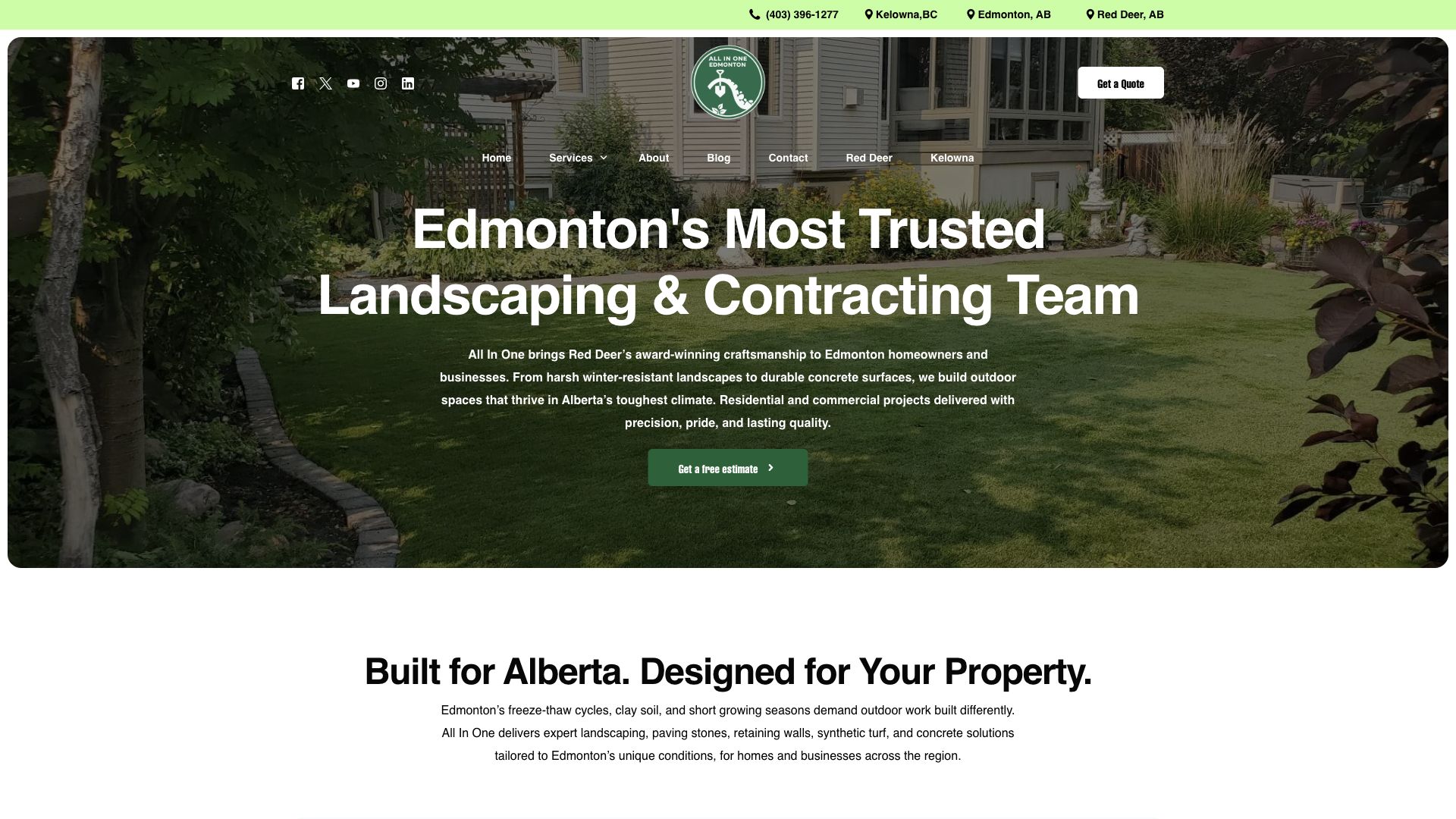 All in One — Red Deer — Edmonton location website