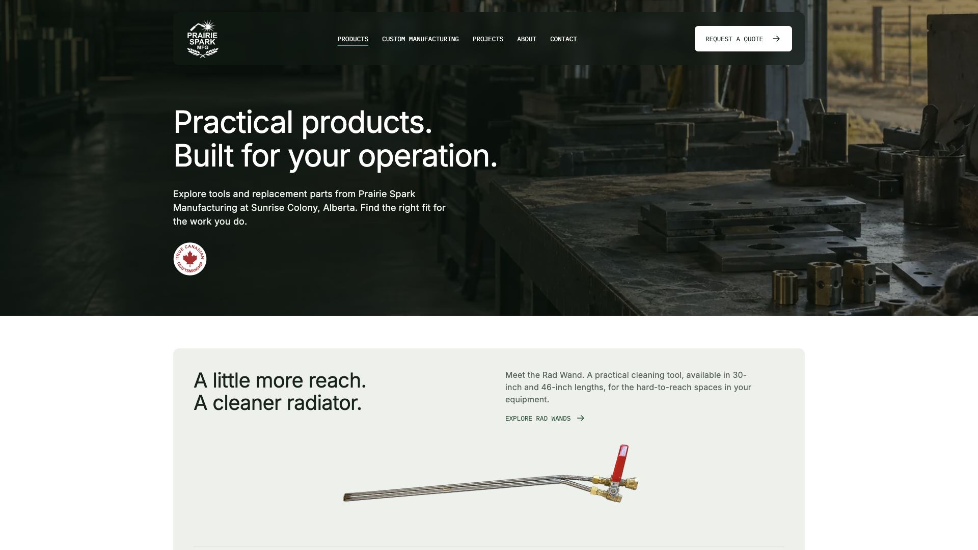 Prairie Spark Manufacturing — Product catalogue