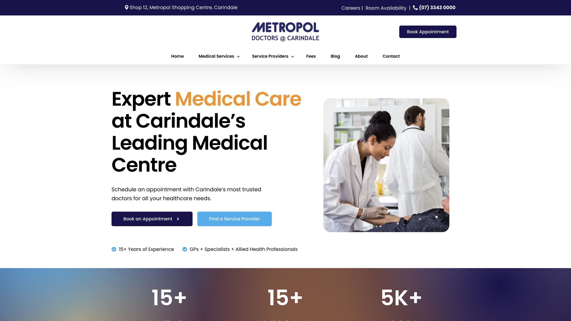 Metropol Doctors desktop experience