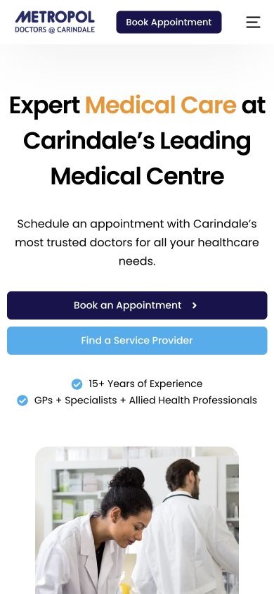 Metropol Doctors actual portrait mobile website